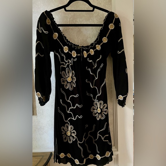 One-of-a-kind Scoop NYC black and gold dress - Picture 1 of 4
